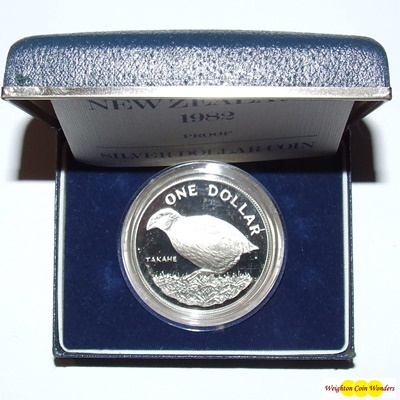 1982 New Zealand Silver Proof $1
